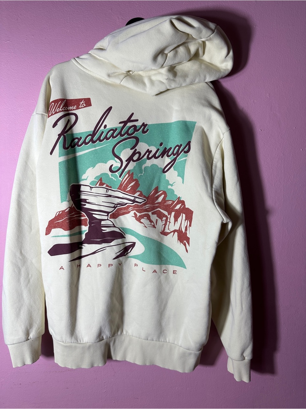 Disney Cars Cream Hoodie with Red Accent Pull Tab